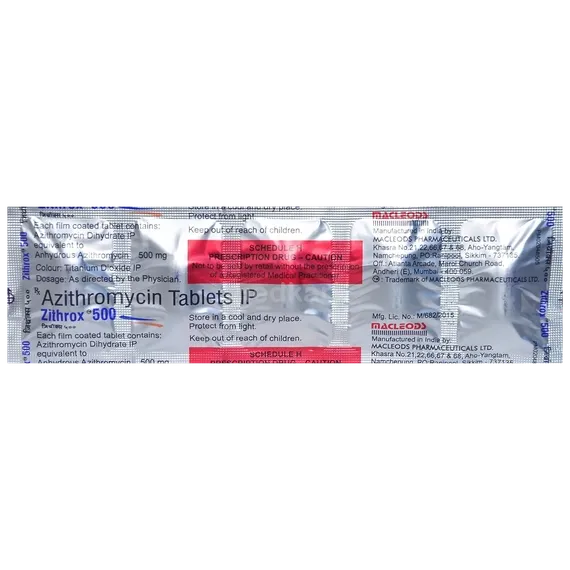 zithrox 500mg tablet 5's